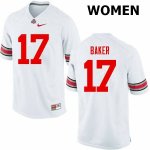 NCAA Ohio State Buckeyes Women's #17 Jerome Baker White Nike Football College Jersey GBU8645TE